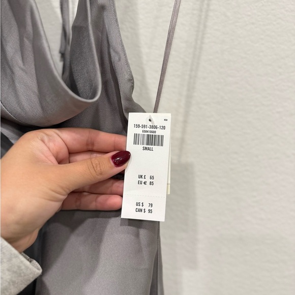 NWT Abercrombie & Fitch Satin Gray Chemise - Picture 2 of 6